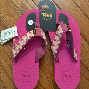 Teva Pink and Patterned Flip Flops